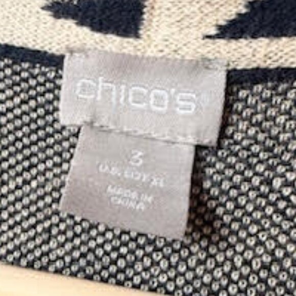 Chico’s Leopard Print Open Front Cardigan Sweater Jacket Women’s Size 3 (XL/16) - Picture 13 of 14
